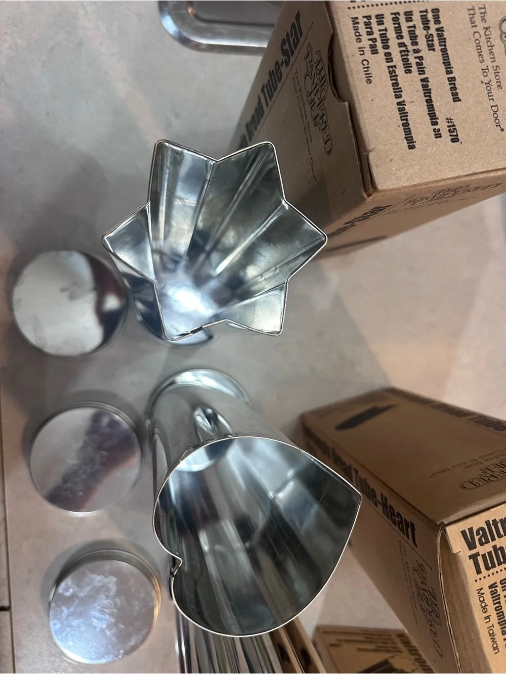 Set of 3 - The Pampered Chef Stainless Steel Bread Tube - Silver